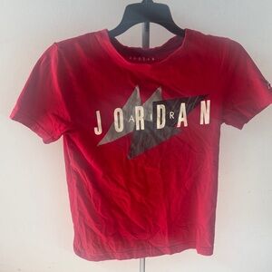 Jordan Kids Red Graphic Lightning Logo Tee